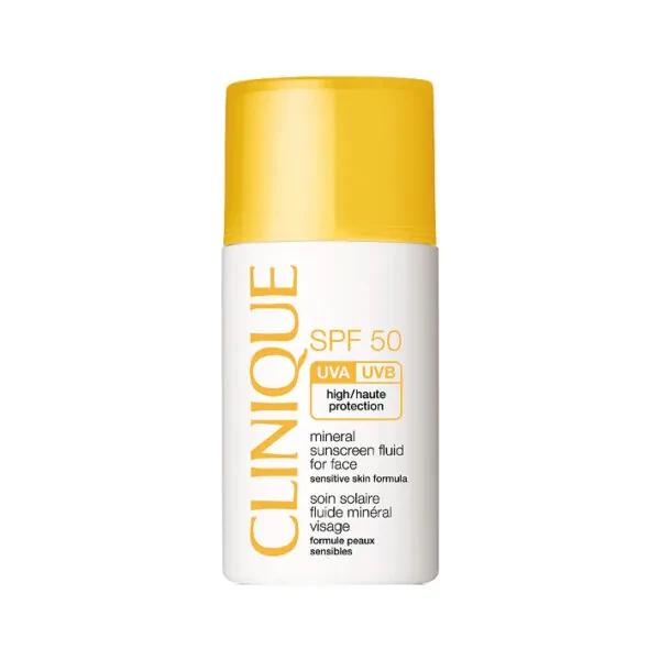 فلوئید ضدافتاب بی رنگ‌کلینیک‌مدل مینرال SPF50 مناسب پوست حساس حجم 30میل